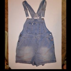 Denim shorts overalls